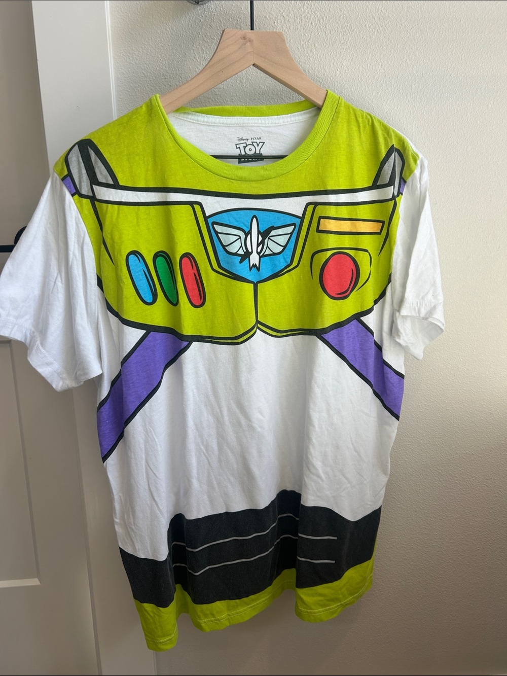 Disney Buzz Lightyear Graphic Tee - Lime Green, White, Purple, Blue, Red